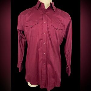 White Horse Long Sleeve Western Shirt with Snaps Men’s Large